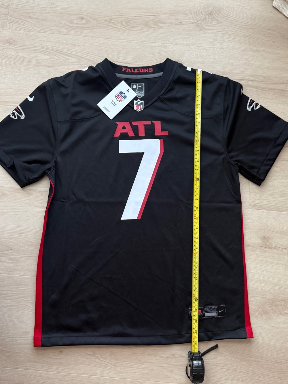 Atlanta Falcons NFL Men's Black #7 Jersey with Red and White Accents